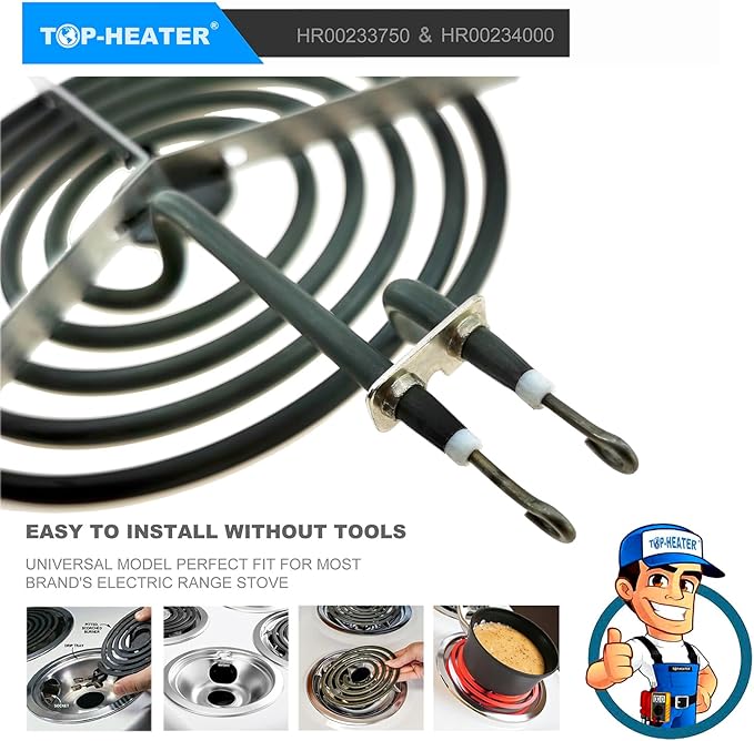 MP22YA Electric Range Burner Element Unit Set, Replacement for Hardwick & Kenmore & Maytag & Norge & Whirlpool Electric Range Stove, MP15YA（233750）6" 2Pack, MP21YA（234000）8" 2 Pack