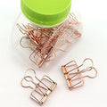 NXG 12 Pack Medium Metal Wire Binder Clips, Office Supplier School Accessories,Colorful Hollow Out Paper Organizer, Paper Binder Clip (Rose Gold)