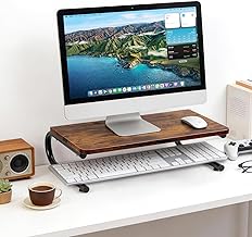 ARCOBIS Monitor Riser for Desk, Wood & Metal Computer Monitor Stand, Laptop, PC, Printer Stand Riser, Rustic Brown