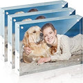 TWING 5 x 7 Inch 3 Pack Acrylic Photo Frame Horizontal Magnet Double Sided Acrylic Picture Frames Set with Microfiber Cloth,10+10MM Thickness Clear Picture Frame Desktop Display Gift Ideal