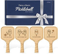 Pickleball Paddle Drink Coasters Set of 4 – Funny Excuses Gift for Pickleball Lovers, Men & Women – Premium Birch Wood Coasters, Gift-Ready Box for Birthdays, Mother’s & Father’s Day, or Game Nights