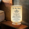 To My Mom Mother Day Birthday Gifts - Engraved Table Lamp, Dimmable Bedside Nightstand Lamp, Fabric Desk Lamp Shade Simple Night Light for Bedroom Living Room Office - Best Anniversary Christmas Gift