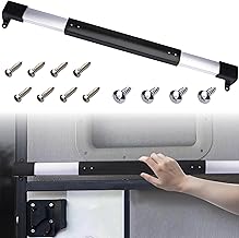 RV Screen Door Handle Grab Bar, RV Screen Door Protector, Push Bar for RV Screen Door, Adjustable from 21-5/8 to 28-5/8 Inch RV Screen Doors Closer, Camper Screen Door Protector for Travel Trailer