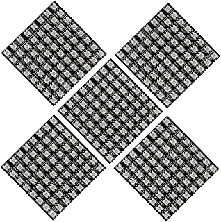 5-Pack LED Matrix Panel 8x8, 64 Pixels Individually Addressable Flexible Led Panel, Programmable RGB 5050SMD Digital Led Display Screen for Arduino, Raspberry pi, Image Video Text Display