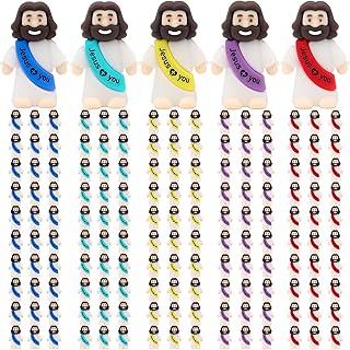 YuDanae 150pcs Mini Jesus Figurines in Bulk for Sunday School Religious Party Favors, Baby Jesus Figure Mini for Baptism Gifts and Easter Egg Stuffers