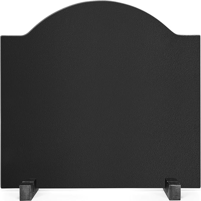 INNO STAGE 18" Fireplace Back Plates - Iron Fireback with Feet, Fireplace Wall Protection, Fireplace Heat Reflect, Black