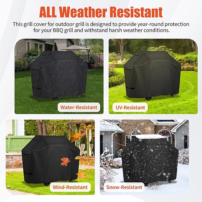 iCOVER Grill Cover 70 inch, BBQ Grill Cover for Outdoor Grill, 600D Heavy Duty Waterproof BBQ Cover, Anti-UV and Rip-Proof Barbecue Cover, Gas Grill Cover for Weber, Char-Broil, Nexgrill, etc