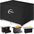 Kipiea Rectangular Fire Pit Cover – Upgraded 600D Heavy Duty, 100% Waterproof Propane Fire Table Cover, UV and Tear Resistant Outdoor Fire Pit Table Cover for 44" L x 28" W x 24" H, Black