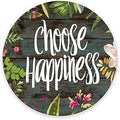 Mouse Pad, Choose Happiness Inspirational Quote Mouse Pad, Washable Round Cloth Mousepad for Office Laptop, Non-Slip Rubber Base for Wireless Mouse for Computer Desk 7.9×7.9×0.12 inches
