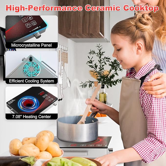 electric burners for cooking stove cooker cocina electrical 1 hornillas parrilla eléctrica para cocinar Portable Electric Cooktop Single Burner Stove with Plug,Hot Plate Countertop1800W 110V
