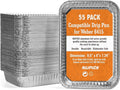 NUPICK 55 Pack 6415 Drip Pans Compatible for Weber Spirit Series, Genesis Series, Q Series Grills, Disposable Aluminum Foil Grease Trays, 8.5" x 6"