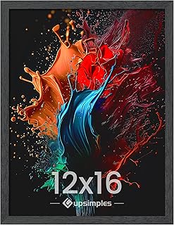 upsimples 12x16 Picture Frame, Wall Gallery Photo Frames with Engineered Wood, Black 1 Pack