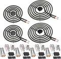 【2026 UPGRADED】MP22YA Electric Range Burner Element Unit Set(2 pcs MP15YA 6" & 2 pcs MP21YA 8") with 4 Pack 330031 Surface Element Receptacle Kit for Whirlpool Ken-more Ranges/Stoves by Beaquicy