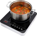 Portable Single Induction Cooktop Hot Plate Countertop Burner Cooker 1 Burner, 1800W, 9 Power Levels, 10 Temp Levels, Timer, Auto-Shut-Off, Touch Panel, LED Display, Child Lock, Black