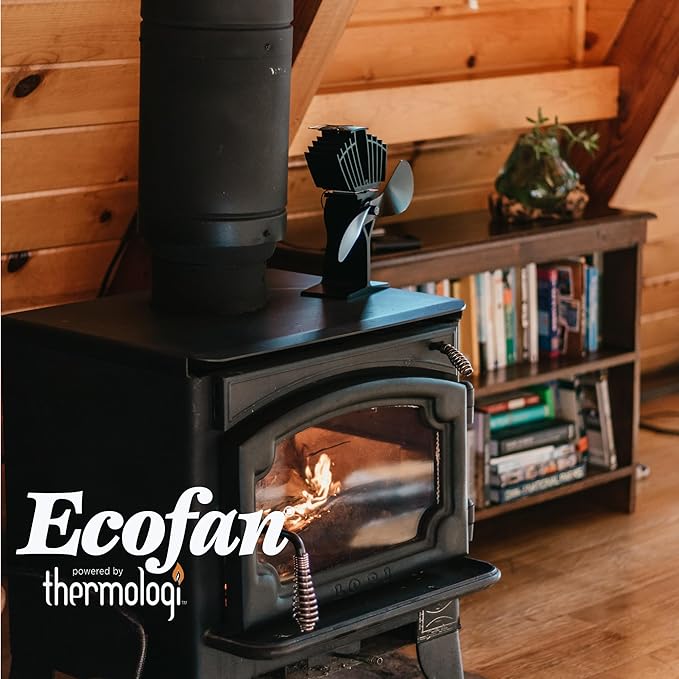 Ecofan UltrAir Heat Powered Stove Fan - Powerful Classic Design, High Performance, Perfect for Wood Stoves, 125 CFM - Circulates Warm Air Efficiently & Reduces Fuel Cost