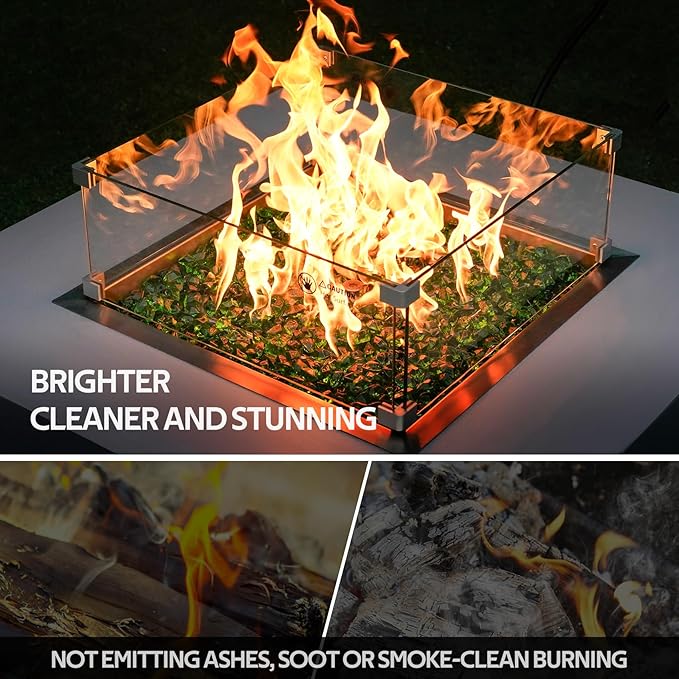 Mr. Fireglass 1/2-Inch Polygon Fire Glass for Fireplace Fire Pit & Lanscaping, 10 Pounds High Luster Emerald Green