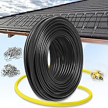 25 FT Gutter Heat Cable Kit, 6 W/FT Heat Tape for Roof and Gutters, Self-Regulating Roof Melt Heating Snow De-Icing Cable, 120V