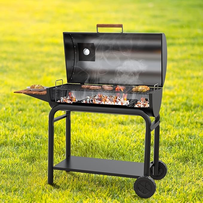 LS'BABQ 23" to 34" Adjustable Ash Pan for Charcoal Grill Chargriller 1224 1324 2121 2222 2123,Oklahoma Joe Charcoal Grill Royal Gourmet, Ash Pan with 2PC Fire Grate Hanger
