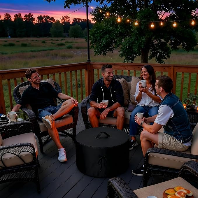 Propane Fire Pit Covers for Ciays Large Propane Fire Pit 24 Inch, Waterproof Firebowl Covers Outdoor Firepit Cover-24" D x 12" H