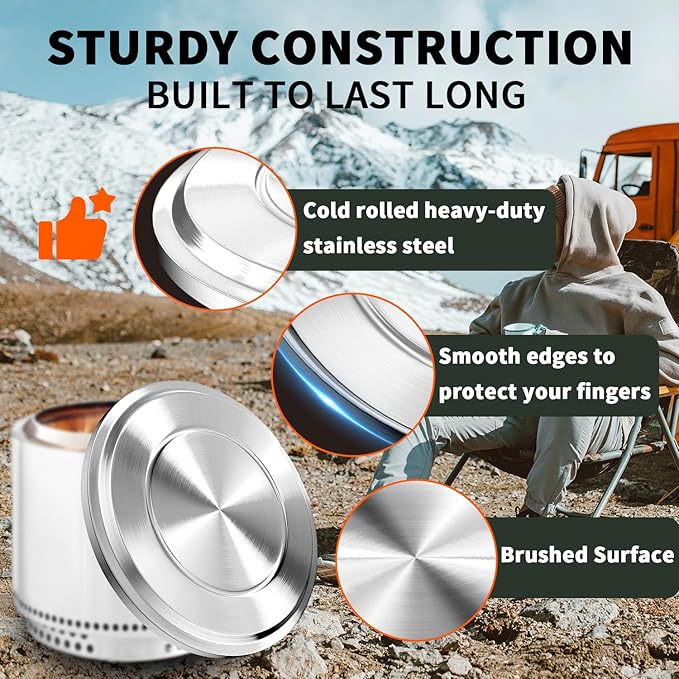 Lid for Solo Stove Yukon - 27 Inch Stainless Steel Fire Pit Lid Cover for Solo Stove Yukon, Fire Pit Accessories for Outdoor Fire Pits and Camping Accessories