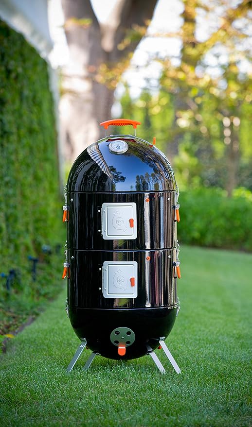 ProQ BBQ Smoker (Frontier V4) - 4in1 Charcoal Meat Smoker BBQ - Outdoor Smokers and Grills - BBQ with Smoker
