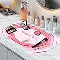 Dual-Sided Waterproof Synthetic Leather Makeup Mat for Desk, Makeup Station, Crafts, Multi-Use Scratch & Stain Resistant Surface Protector Pad for Vanity, Desktop, Craft Table (Simple)