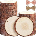 Natural Wood Slices - 30 Pcs 3.5-4 inches Craft Unfinished Wood kit Predrilled with Hole Wooden Circles for Arts Wood Slices Christmas Ornaments DIY Crafts