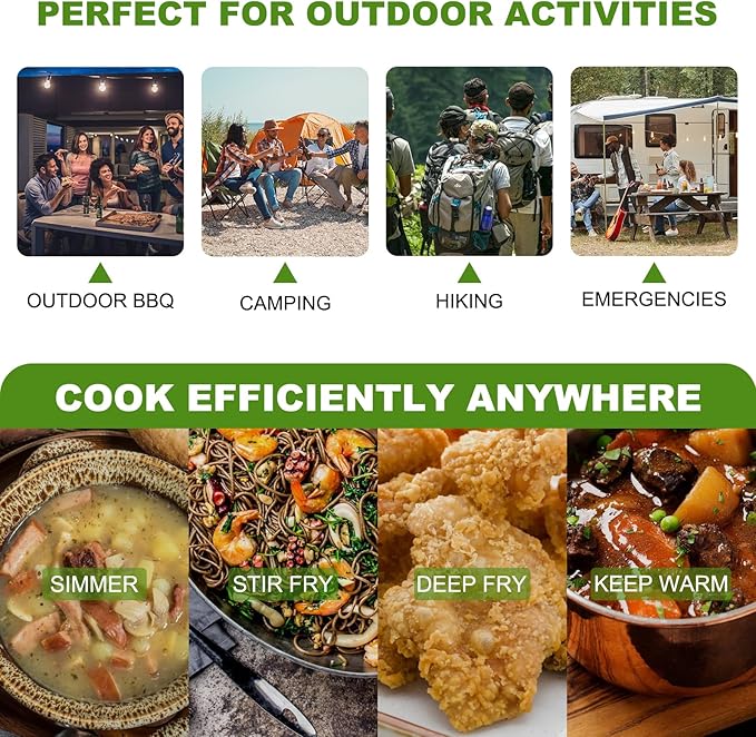 Portable Gas Stove with Case, 12000 BTU Butane Stove with Wind Guard, Single Burner Camp Stove for Home Kitchen, Camping, Picnics, Hiking, Fuel Not Included
