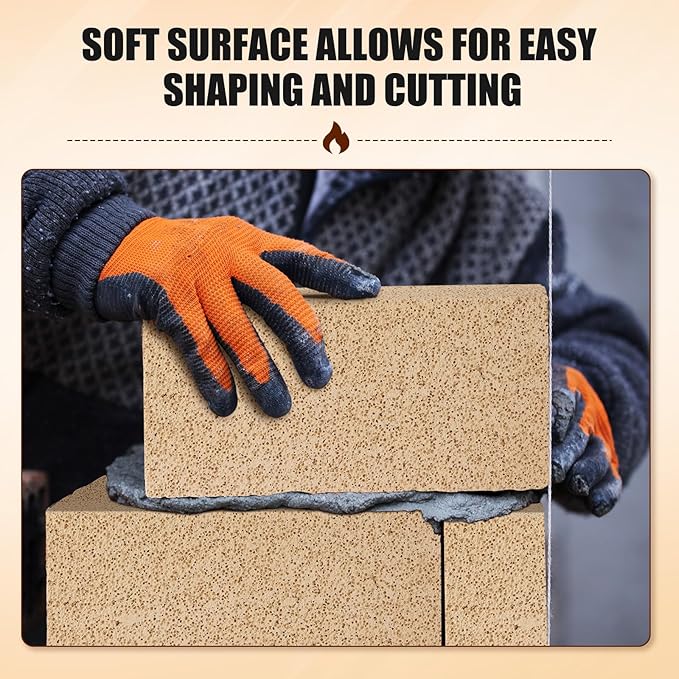 Ripeng 30 Pcs Insulating Fire Brick 3200F Rated Wood Stove Fire Bricks for Fireplaces Blacksmith Forges Heat Oven Kilns Insulation Block for Metal Clay Firing, Jewelry Soldering (9 x 4.5 x 0.75 Inch)