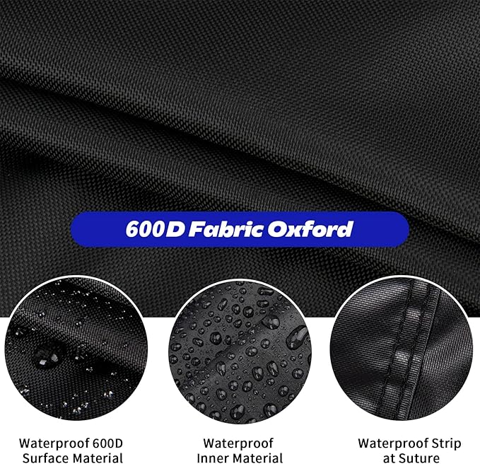Rectangle Fire Pit Cover,Waterproof 600D Heavy Duty Outdoor Firepit Table Cover For 45 Inch Rectangular Propane Gas Fire Pit Table,Tear Resistant Fireplace Covers - 46"L x 24"W x 24"H,Black