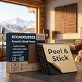 RT60X Peel & Stick Acoustic Wood Panels, 4-Pack 24"x24"x1" | Easy Install Sound Absorbing Wall Tiles for Home, Studio & Gaming | Fire-Retardant, Durable Design, Self-Adhesive