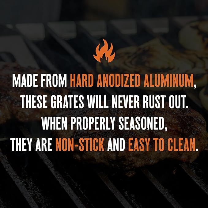 GrillGrate Flavor Zone | Universal Grill Accessory for Gas Grills, Pellet Grills, or Charcoal Grills | Hard Anodized Aluminum | 15 for Any Grill