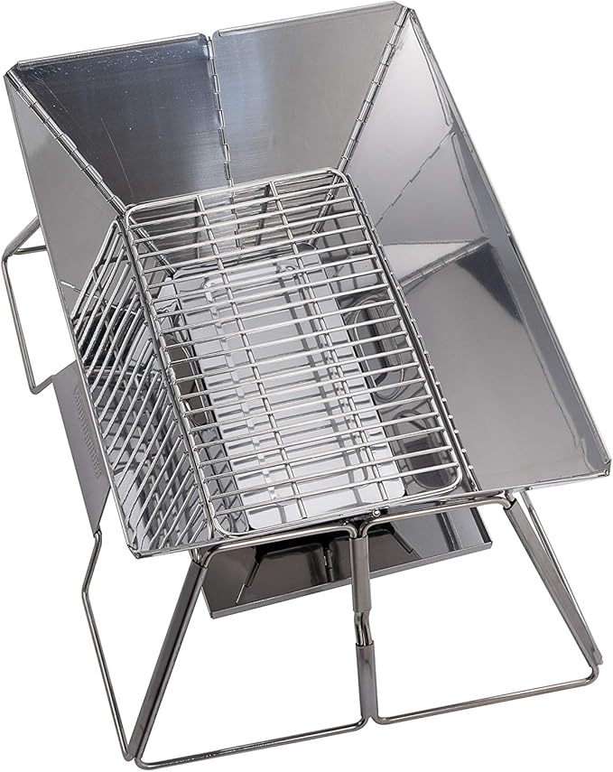 CAMPINGMOON Coal Bed Charcoal Fire Grate Grill Grates Replacement Stainless Steel for Barbecue Multifunction Outdoor Cooking T-173 (1pc, 12.2x6.7-inch)