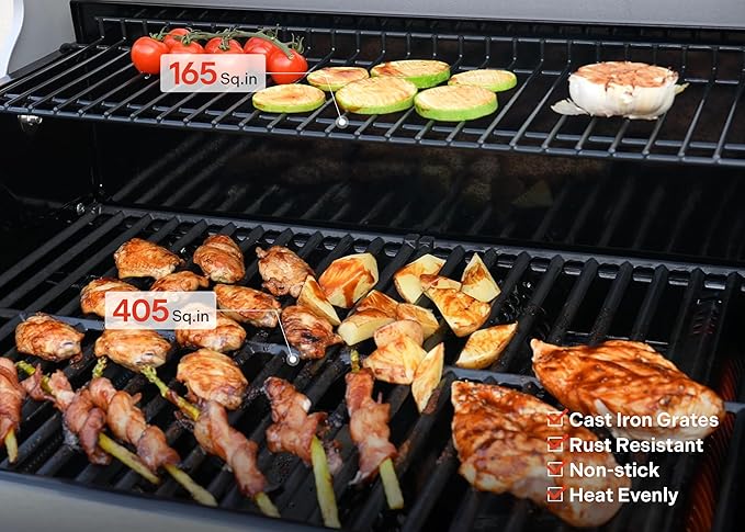 Monument Grills 4 Burner Propane Gas Grill, Stainless Steel Outdoor Patio Barbecue Grill with Smoker Box, with Broil Zone Fast Heating, Knob Control, and Easy Cleanup, M410MBZ
