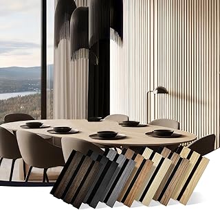 Ritollo Wood Panels for Wall 4.92"×7.68" Acoustic Panels for Interior Wall Decor, 3D Wood Slat Wall Panel/Fluted Sound Absorbing Panel - 7 Color Samples 7 Pack