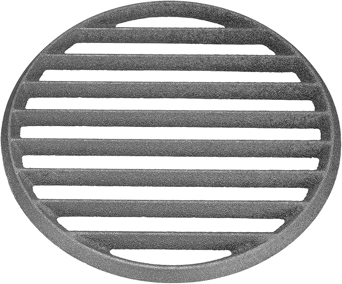 PATIKIL Cast Iron Fire Grate, 11.8" Round BBQ Grill Grate Replacement High Heat Charcoal Plate Fire Bottom Grate Grilling Accessories 6 Slots for Grilling Barbecue