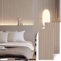 Mollywell Wood Panels for Wall, Time-Saving Installation, Versatile Wood Slat Wall Decor, Enhanced Acoustic & Sound Proof Fluted Design for Home & Office, 2 Pcs White Oak, 47.2x23.6 Inch