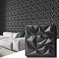 Art3d 50-Pack 3D Wall Panels for Interior Wall Decor, Modern Diamond Textured Accent Wall Paneling for Gaming Living Room TV Wall Background, 12 x 12 inch Black