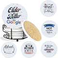 Retirement Gifts for Women & Men, Best Gift for Retired Friends, Co-Worker, Boss, Teachers, Nurses, Mom, Grandma, Retirees, Absorbent Ceramic Coasters w/Holder Gift Box Included