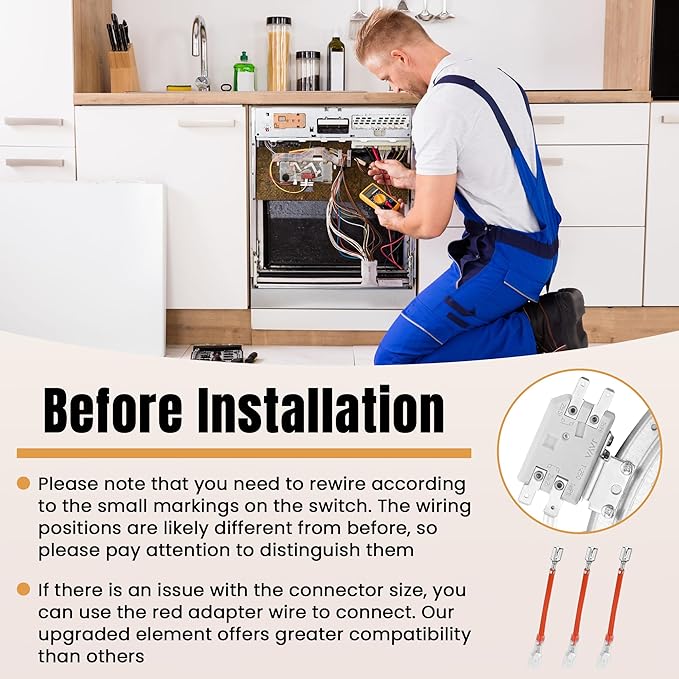 UPGRADE 12 Inch WB30T10155 Range Triple Haliant Radiant Surface Element Compatible with G-E JB7 JS7 CEP CES Series Electric Stove, Replaces WB30T10126 PS8754838 AP5791281 3026597 by Fetechmate
