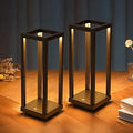 PUSU Cordless Waterproof Table Lamps Set of 2, Black Outdoor Rechargeable 4000mAh Battery Operated Desk Lamp 2700K 3-Level Dimmable, Portable LED Lighting for Patio, Camping, Bedroom, Night Light