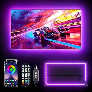 LED Lights for TV, RGB TV Backlight Behind, 16.4ft LED Lights for 45-75 Inch TVs, Music Sync Bluetooth APP & Remote Control,USB Powered Strip Lights for Bedroom, Xmas, Home Décor