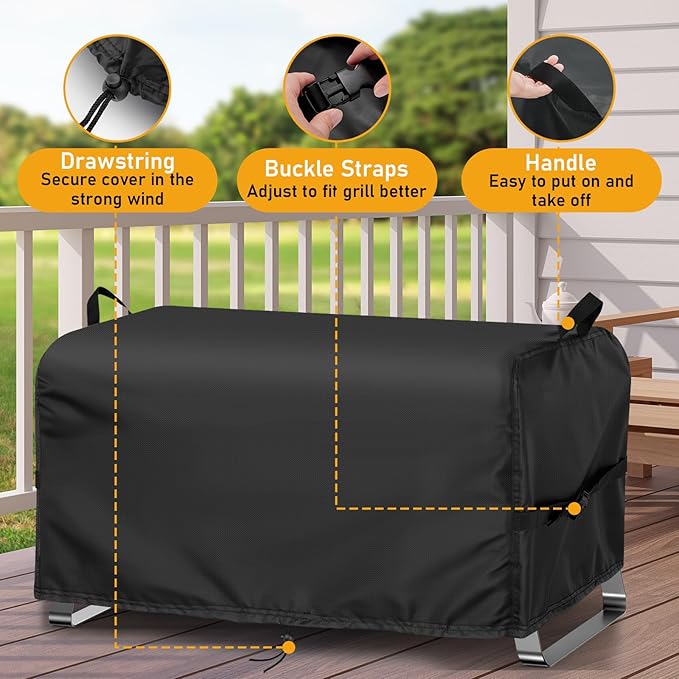 Grill Cover for Cuisinart Portable Gas Grill CGG-059A/CGG-180T, 21inch Outdoor BBQ Grill Cover Waterproof for Camping Table Top Propane Grills-21 L x 12" W x 10" H