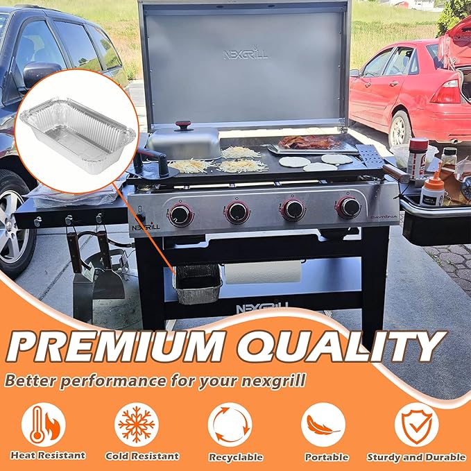 Drip Pan Liners Replacement Part for Nexgrill Daytona 720-1115 720-1057 720-1116 720-1058 Griddle Accessories, Aluminum Grease Tray for Nexgrill Daytona 36 in./30 in. Grill Parts, 15 PC Drip Cup Liner