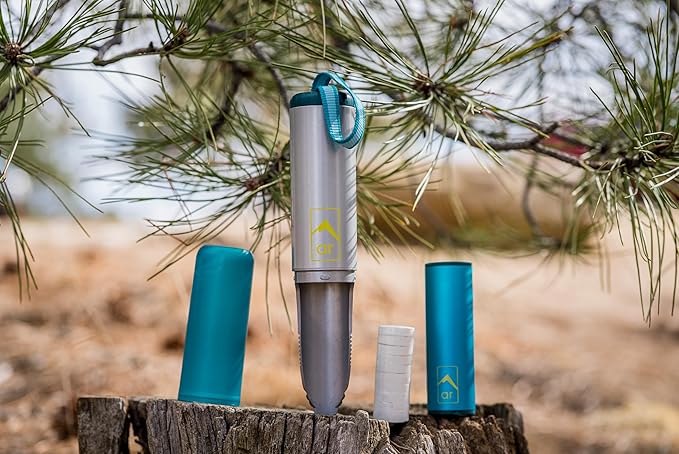 AR Adventure Ready Backpacking Trowel Toilet Kit - Includes Aluminum Camping Shovel, Toilet Paper, Packout Bags, Soap Flakes & Compressed Towelettes