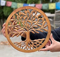 DharmaObjects Handcrafted Wooden Tree Of Life Wall Decor Hanging Art (Brown)