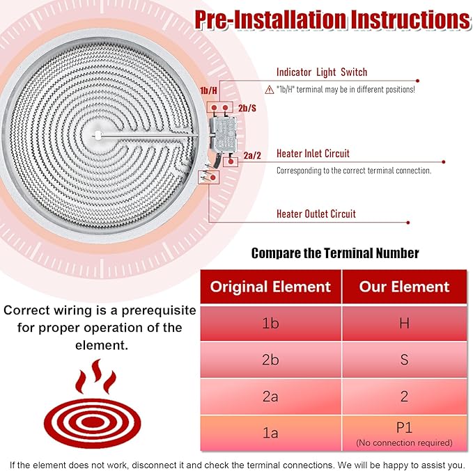 UPGRADE DG47-00064A DG47-00056A Compatible With Samsung Stove Range Electric Range 9/12 Inch Dual Radiant Heater Element Replacement EAP11729066 AP5986691 PS11729066 Surface Element