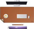 Vyaaa Cork & Leather Desk Pad, 43" x 20" Dual Sided Large Desk Mat, Large Mouse Pad on Top of Desks for Computer, Gaming, Home or Office (Brown)