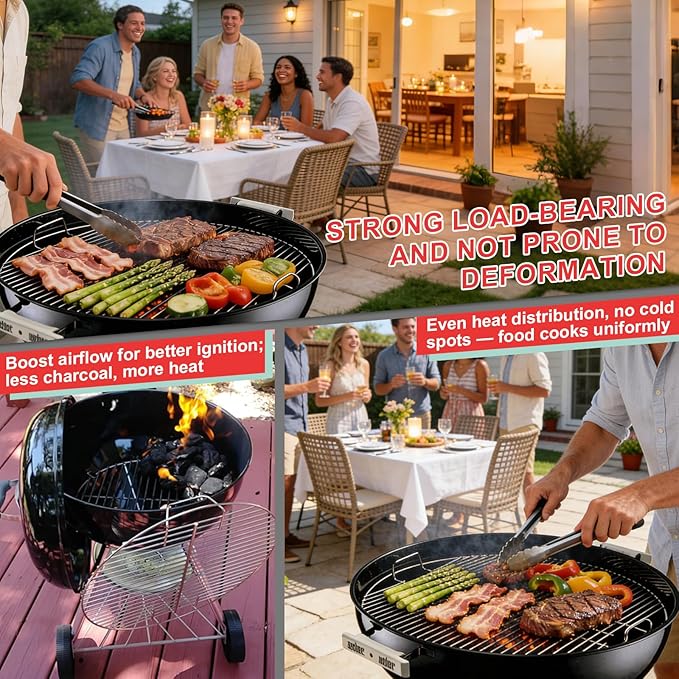 7435 7441 Grill Grate for Weber 22 Inch Kettle Charcoal Grill, 22" Cooking Grate for Weber Master Touch 22, Performer, Jumbo Joe Premium, Original Kettle Accessories, Stainless Steel –Easy Clean