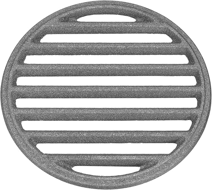 PATIKIL Cast Iron Fire Grate, 7.4" Round BBQ Grill Grate Replacement High Heat Charcoal Plate Fire Bottom Grate Grilling Accessories 6 Slots for Grilling Barbecue
